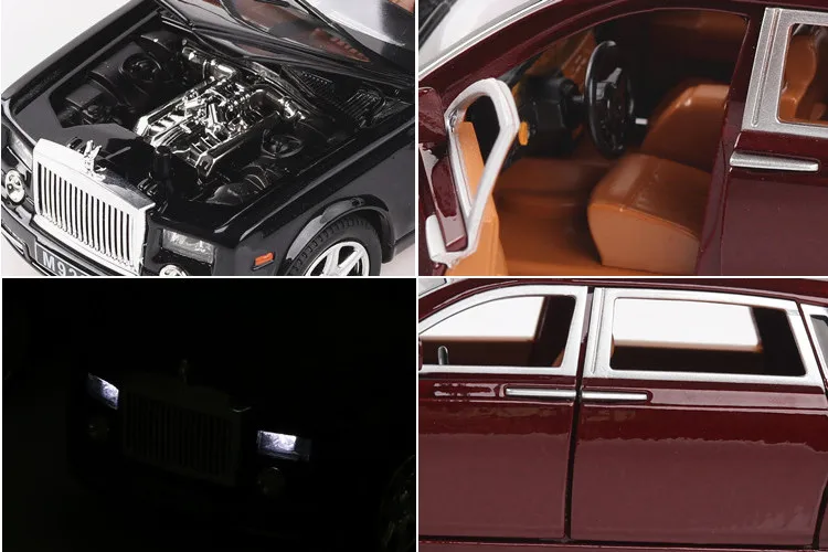 1:24 игрушечный автомобиль отличного качества Rolls-Royce Phantom Металлический Игрушечный Автомобиль из сплава литые машины и игрушечные транспортные средства Модель автомобиля игрушки для детей