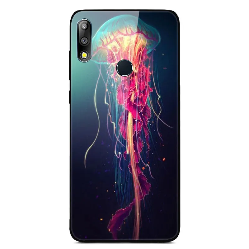 12 Чехол из закаленного стекла для Asus Zenfone Max Pro M2 ZB631KL, Мягкий бампер с принтом, чехол для Asus ZB631KL, стеклянный чехол с изображением животных и цветов - Цвет: 12