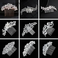 mecresh leaf crystal wedding hair accessories for women luxury rhinestone bridal hair combs 2019 fashion european design fs133