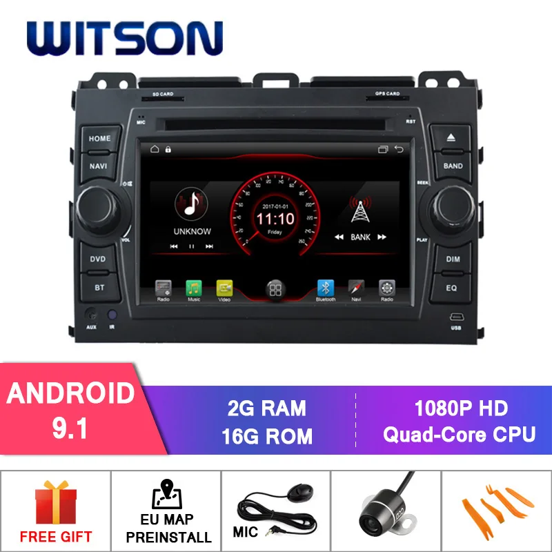 WITSON Android 9 1 2 Гб ОЗУ 16 флэш радио для автомобиля TOYOTA PRADO 120 серия Авто Стерео