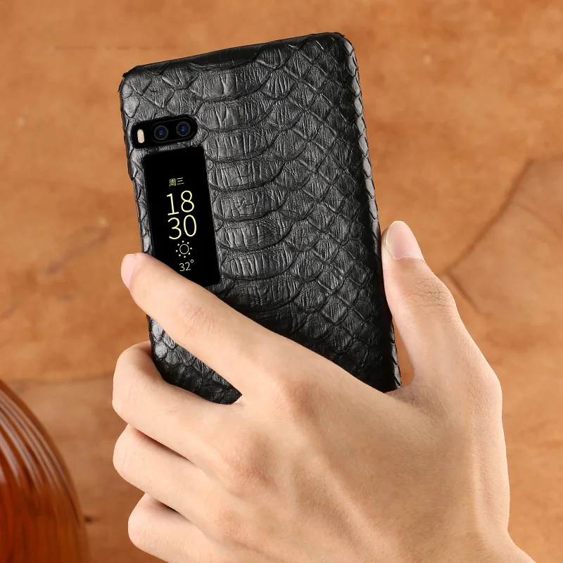Питона high-end чехол для телефона под заказчика Meizu Pro 7 Чехол кожи питона на заднюю