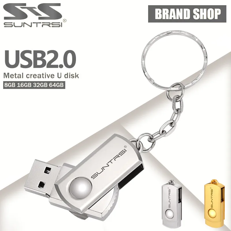 Suntrsi USB флеш-накопитель 16 Гб металлическое кольцо для ключей Флешка 32 реальная