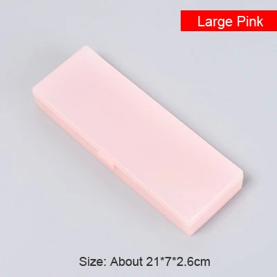Large Pink Простой Прозрачный чехол-карандаш для школьников и студентов, маленькая пластиковая коробка для хранения, Обучающие канцелярские принадлежности, офисные принадлежности - Цвет: Large Pink