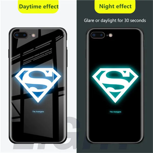 SUPERMAN Чехол из закаленного стекла для iPhone X, XS, MAX, XR, 10, 6 S, 7, 8 Plus, 7 Plus, 8 Plus, 11 PRO, чехол для телефона с Бэтменом - Цвет: SUPERMAN