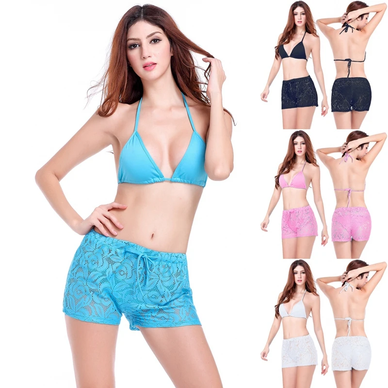 SWIMMART сексуальные бедра кружевные шорты летний отдых свободные пляжные носит