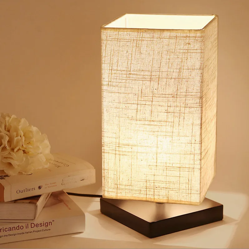 

Japan style minimalist linen art Table Lamps Nostalgic rural dimming E27 LED lamp for bedside&narrow table&study room ZLTD011