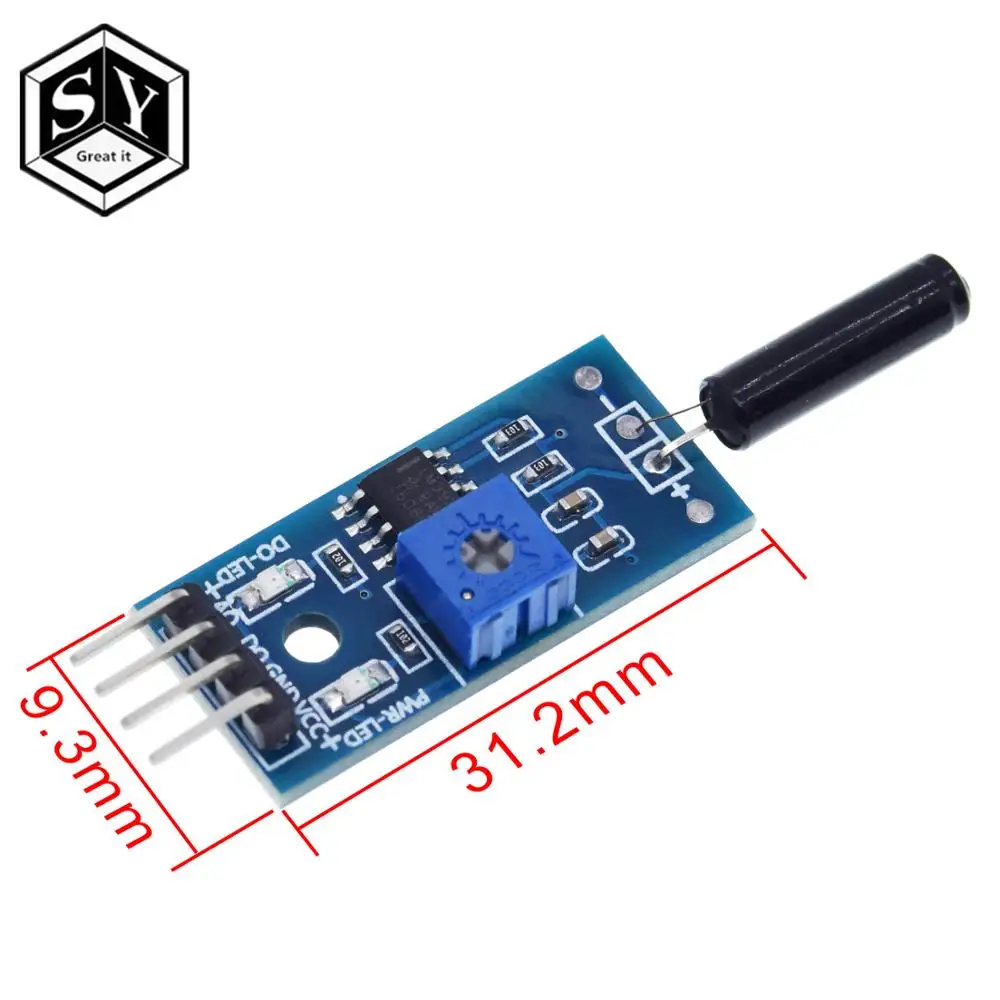1 шт. отлично это нормально открытый шок сенсор модуль для arduino вибрации сенсор модуль сигнализации