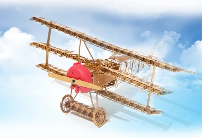 Металлические строительные наборы 3D Fokker DR.1 мировая война 1 Истребитель три крыла аэроплан Головоломка сборка миниатюры модель игрушки