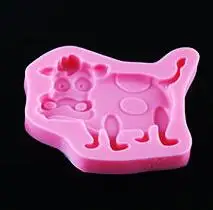 cow Инструменты для торта Милая корова слон лошадь Жираф силиконовая форма для украшения кексов Gumpaste помадка инструмент плесень - Цвет: cow