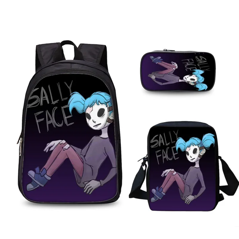 Модный школьный рюкзак Sally face для девочек и мальчиков 3 шт./компл. ортопедический