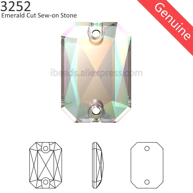 (1 шт.) Оригинальные стразы Swarovski 3252 изумрудные Стразы с 2 отверстиями для