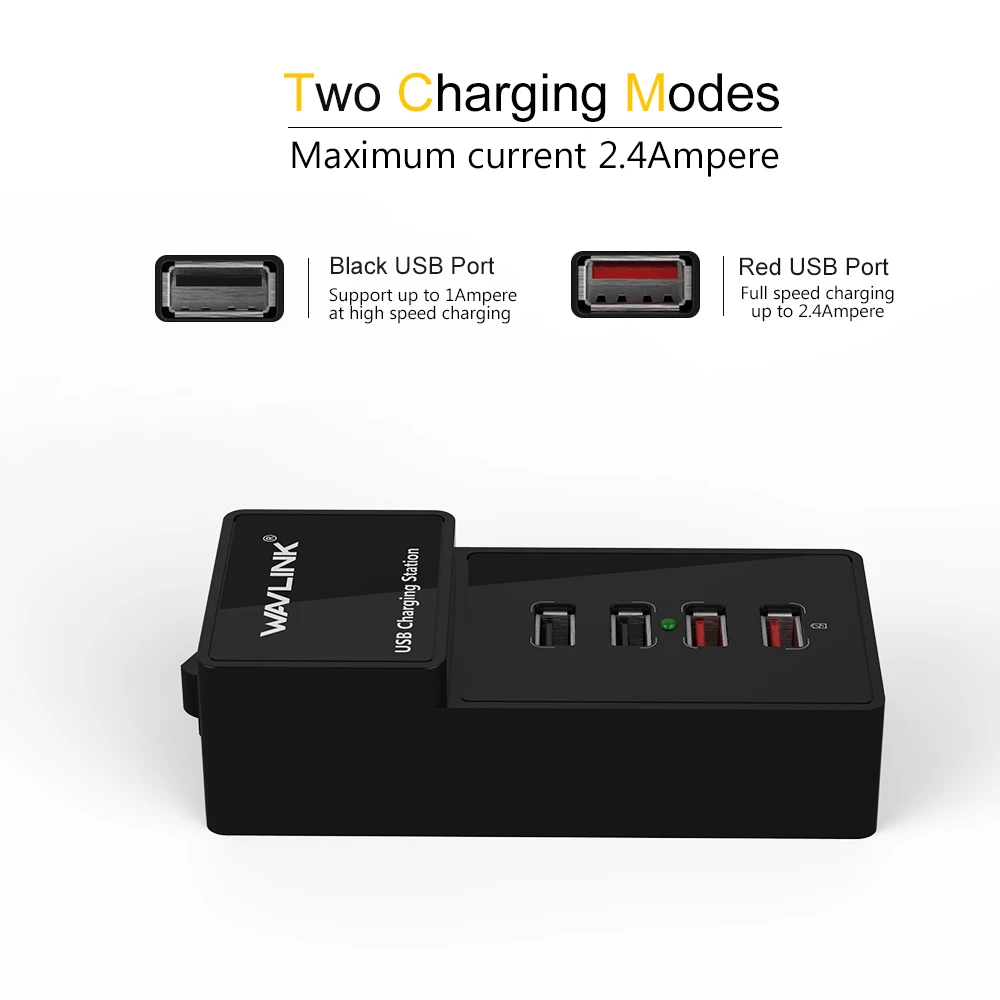 Сетевое зарядное устройство Wavlink с 4 портами USB 3 0 зарядная станция адаптером