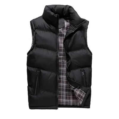 Black UNIVOS KUNI, новинка, Осень-зима, мужские жилетки, для отдыха, модные, перо, хлопок, теплые, без рукавов, куртки, мужская верхняя одежда, пальто, Q5159 - Цвет: Black