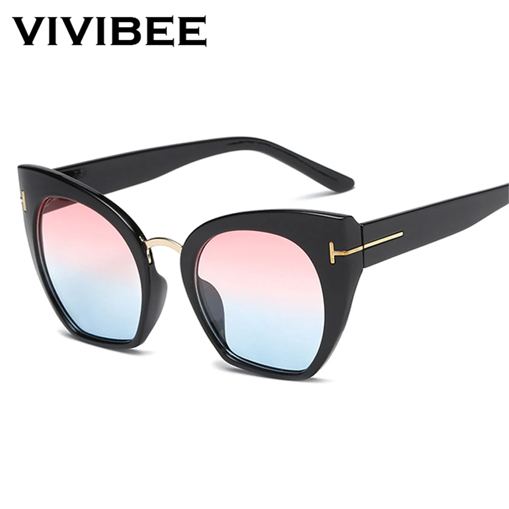 VIVIBEE негабаритных Винтаж солнцезащитные очки &quotкошачий глаз&quot Для женщин для