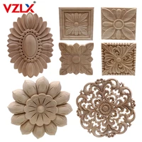 vintage unpainted wood carved decal corner applique frame for home furniture wall cabinet door decorative wooden miniature craft
