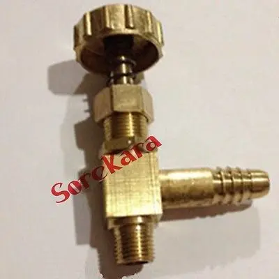 Локоть медный игольчатый клапан с пружиной M10x1mm Метрическая резьба до 10 мм I/D шланг Барб Максимальное давление 0,8 МПа для газа