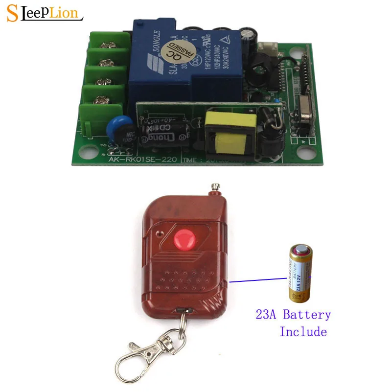 

Беспроводное реле дистанционного управления Sleeplion 85-250 В 110 В 220 В 30 А 1 канал Радиочастотное реле 220 в 30 А модуль реле для светодиодной лампы во...