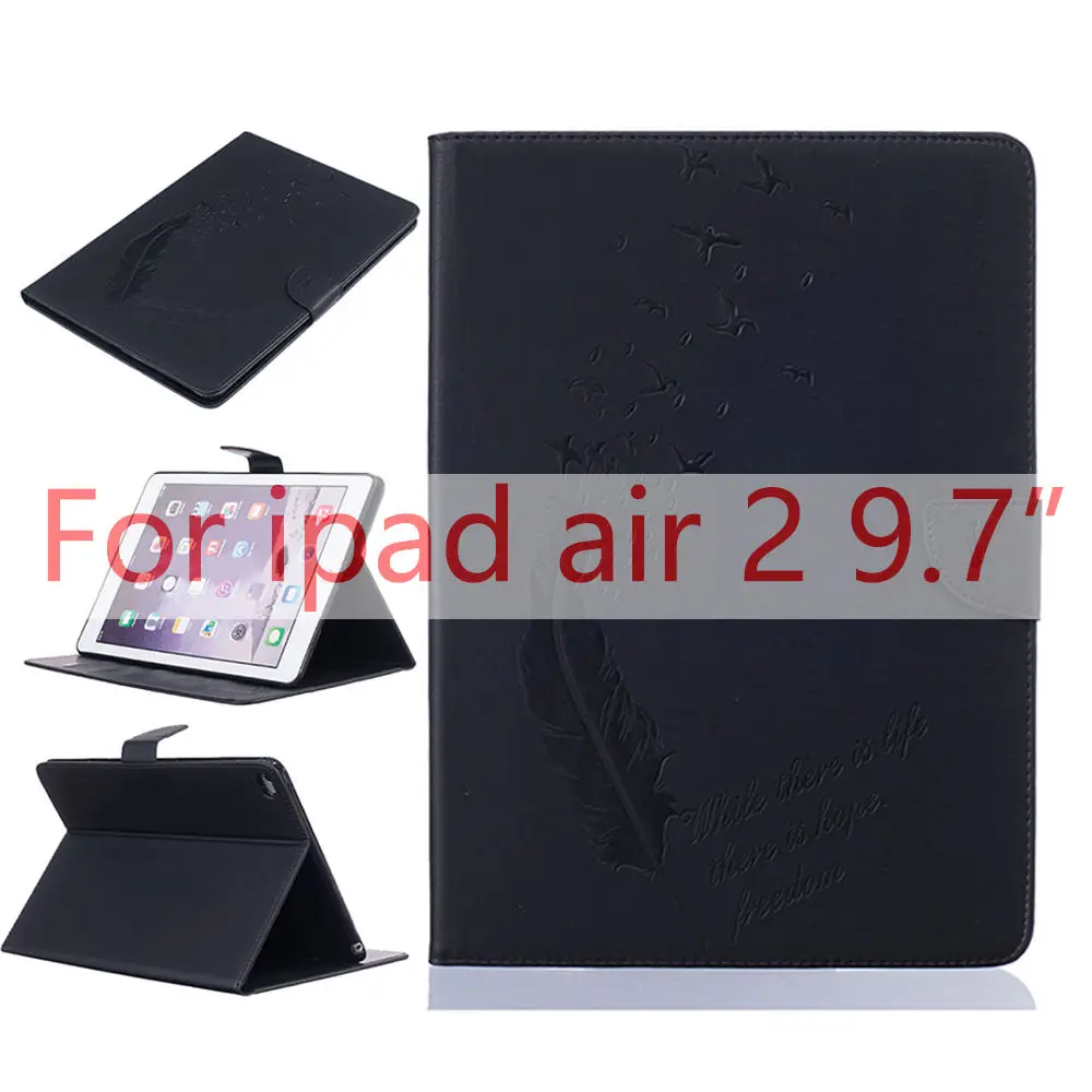 Чехол для ipad air 2 Чехол Air1 из искусственной кожи+ мягкий чехол на заднюю панель с кошельком и отделением для карт A1566 A1567 чехол для ipad air 1 2 Чехол - Цвет: AIR 2 Black
