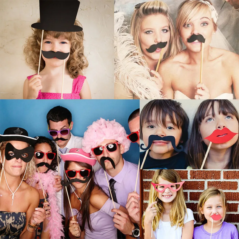36 шт. DIY Уход за кожей лица смешные маски реквизит для фотосессии Усы на палке Свадьба День рождения Рождество пользу подарок