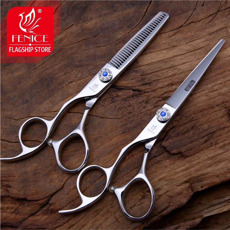 Fenice Top quality hairdressing scissors set  left-handed  barber salon tools cutting and thinning shears 6.0 inch
