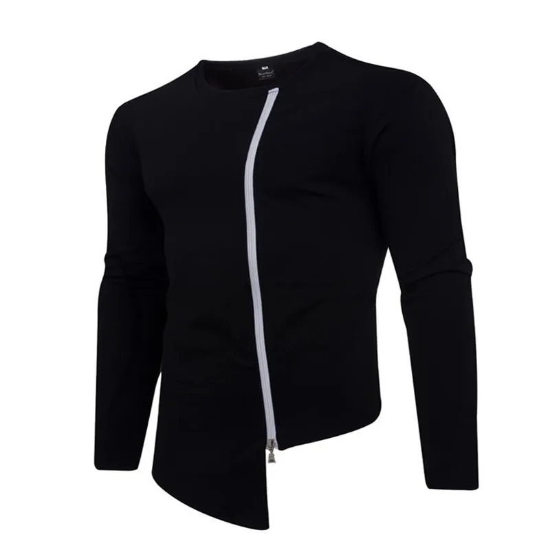 Brand 2018 Solid Color Simple Zipper Cardigan Long Section Hoodies Men Fashion Tracksuit Male Sweatshirt Hoody XXL |