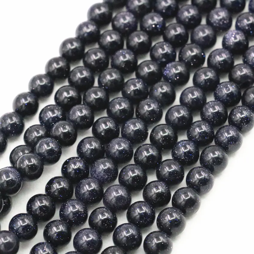 

Round Natural Stone Blue Sandstone Loose Beads for Jewelry Making Galaxy Stones 4 6 8 10 12mm DIY Necklace Bracelet 15inch A492
