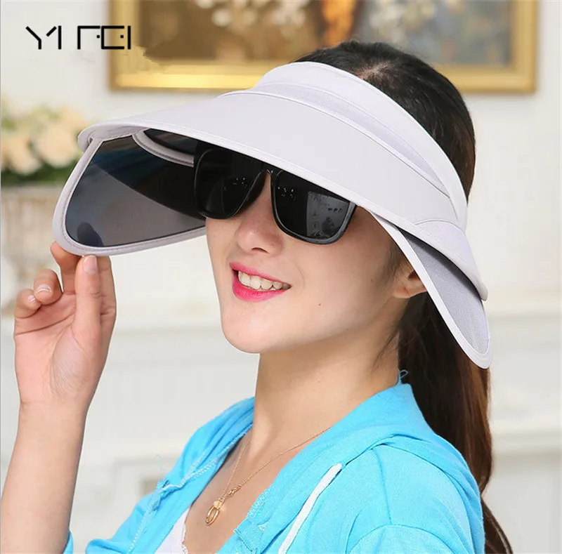 2018 New Riding Outdoor Sport Cap UV Sun Hat Woman Beach Fishing Retractable Visor Female Summer Empty Top | Аксессуары для одежды