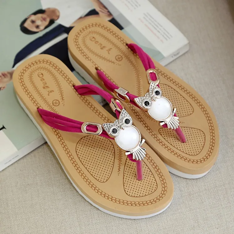 Для женщин сандалии 2019 летние Туфли без каблуков богемного стиля Вьетнамки