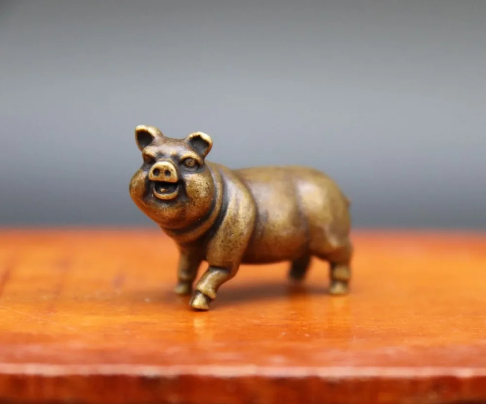 Китайская Бронзовая медная Статуэтка со знаками Зодиака 3 5 см амулет на удачу