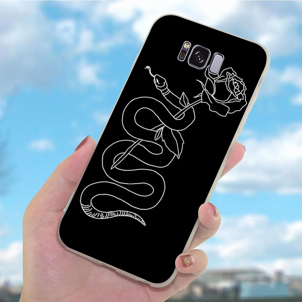 Мягкий ТПУ чехол для телефона Samsung Galaxy A7 Череп Змея A8 A3 A6 Plus A5 A9 A10 A20 A30 A40 A50 A71