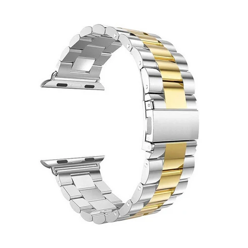 silver gold Ремешок из нержавеющей стали для apple watch 4 5 Группа 44 мм 40 мм, 42 мм, 38 мм, версия металлический браслет для наручных часов iwatch, ремешок 5/4/3/2/1 Карлос Корреа аксессуары - Цвет ремешка: silver gold