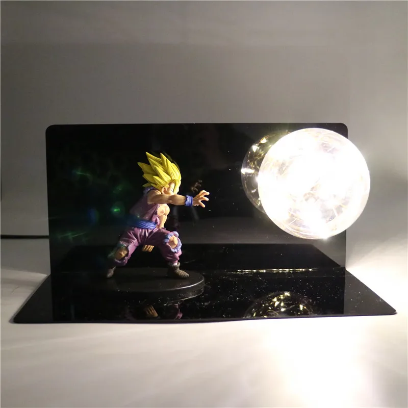 Dragon Ball Z фигурки DIY ночной Светильник аниме модель детские куклы светодиодный игрушки для детей праздничный подарок для детей спальня настольная лампа - Испускаемый цвет: Цвет: желтый
