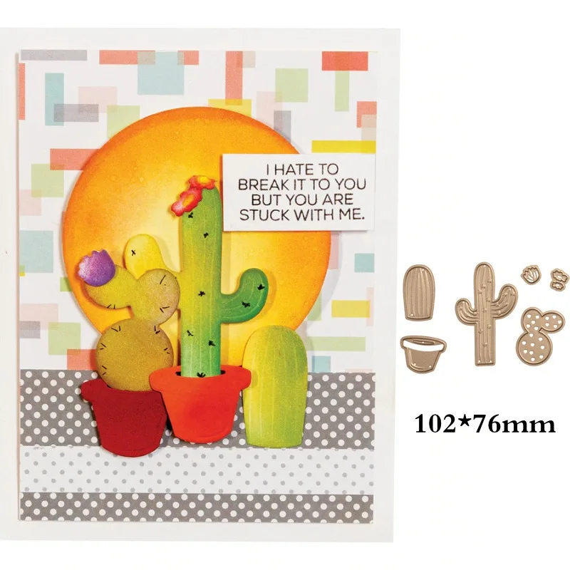 2 Potted Cacti Летняя серия серебряных металлических штампов трафареты для скрапбукинга, изготовление бумажных открыток, рукоделие, Декор, новинка, ручная работа, тиснение - Цвет: 2 Potted Cacti