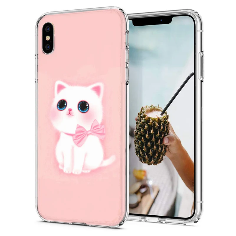 Soft Phone Case For iPhone X XS XR Covers TPU Colorful Pig Cat Cute Pattern Painted Fundas iPhone6 7 Max M111 |