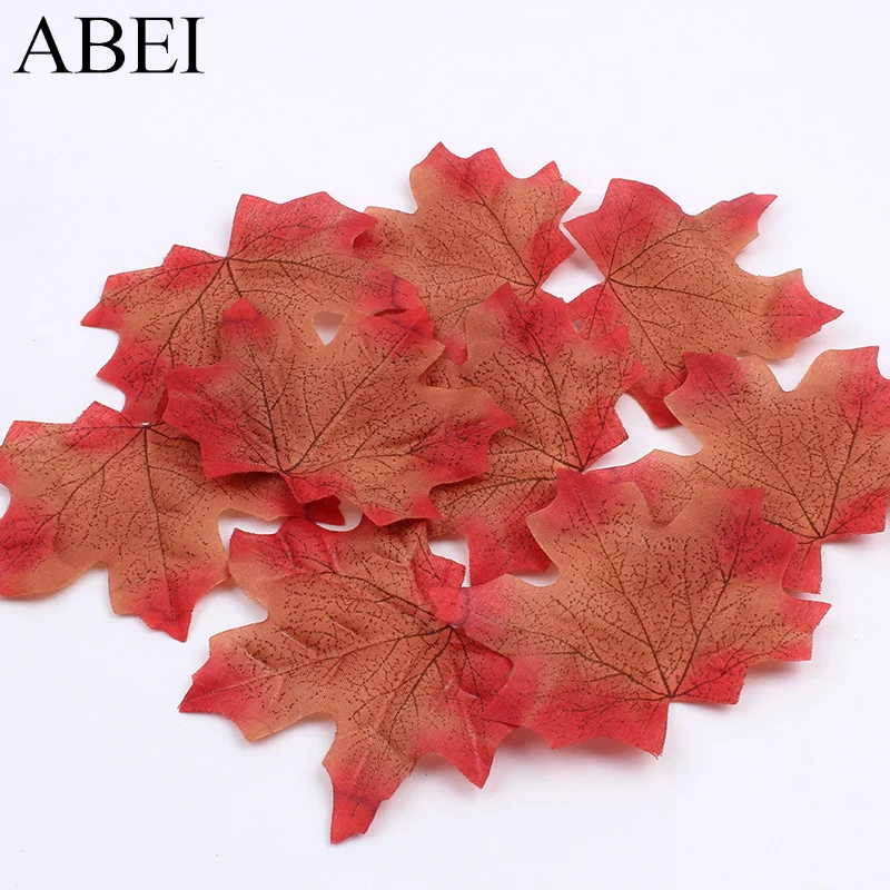 100 шт./лот Искусственные Шелковые кленовые листья Осенние искусственные цветы