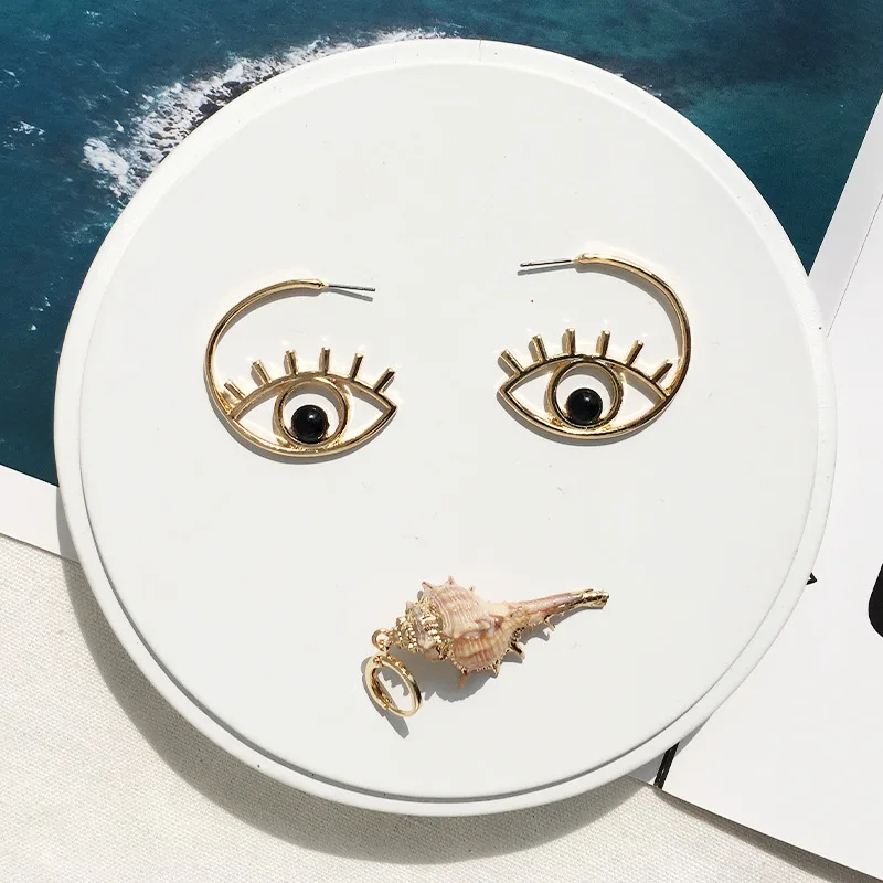 Europe &amp America Style Eyes Shape Earrings Personality Big Stud Women Fashion Jewelry Oorbellen Brincos Earring Gifts | Украшения и