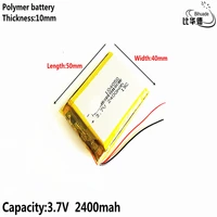 2400mah battery 3 7v lipo 104050 rechargeable for dvr gps mp4 mp5 tablet pc laptop power bank electronic toys driving recorder