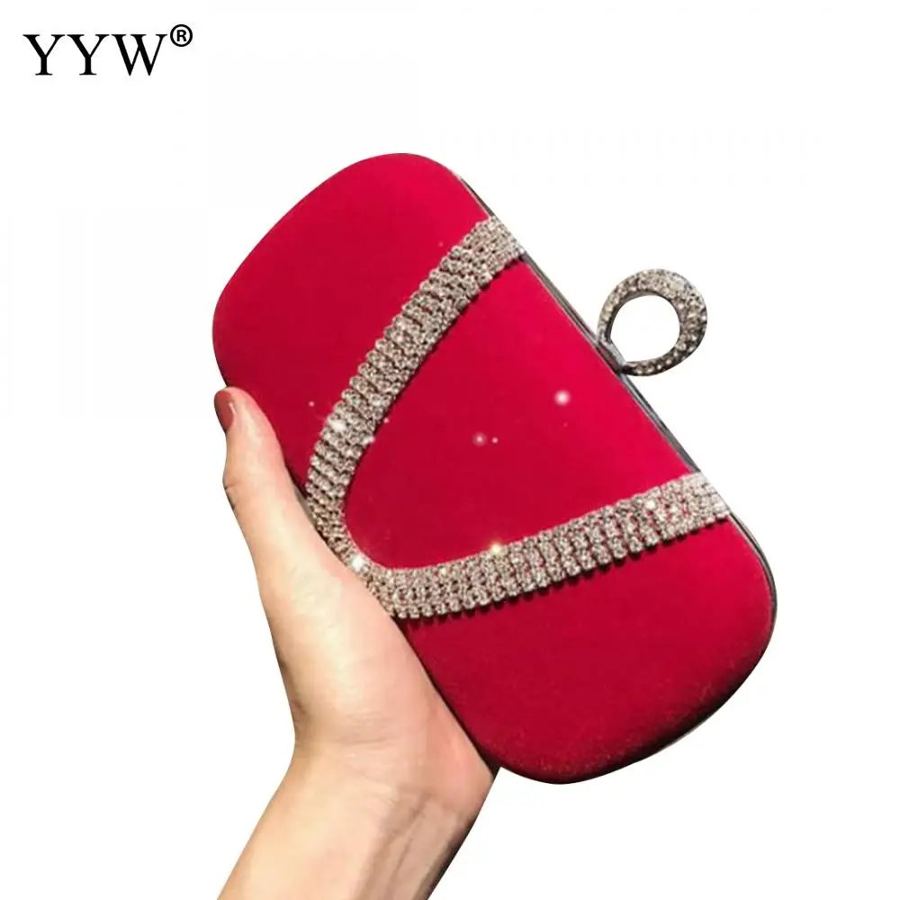 Стразы вечерние сумочки с кольцом на палец сумки бриллиантами свадебные ночные