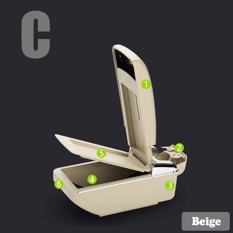 C Style Beige Автомобильный подлокотник для Chevrolet Cruze 2009 2010 2011 2012 2013 USB Подстаканник Пепельница органайзеры аксессуары - Название цвета: C Style Beige