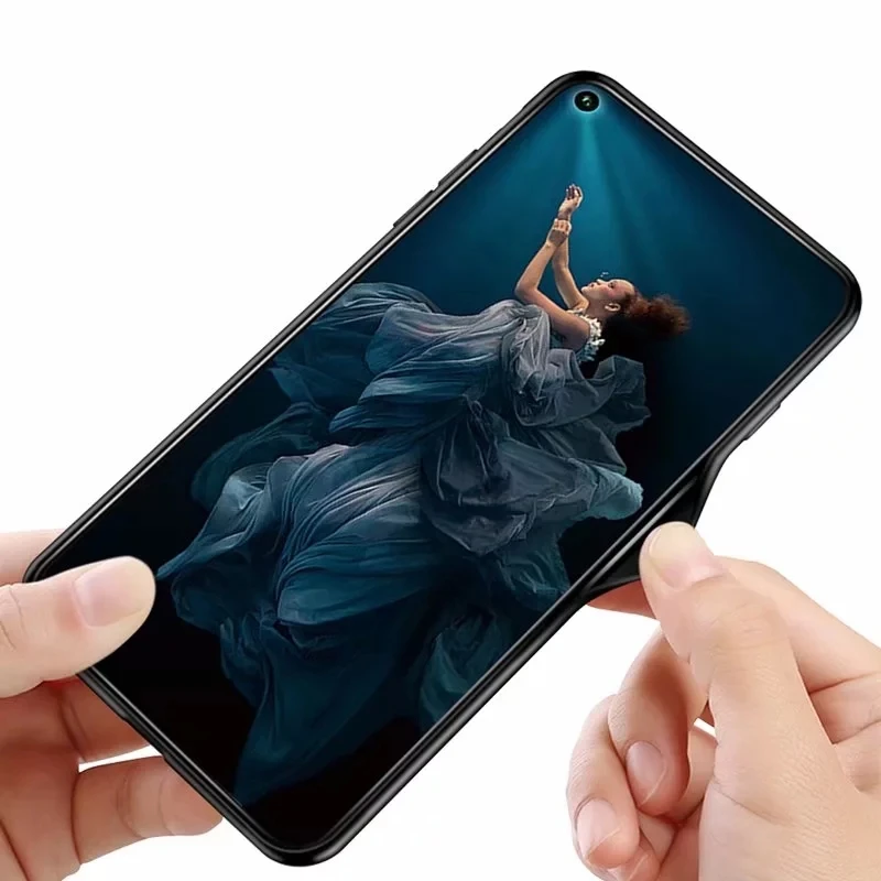 Противоударный чехол из закаленного стекла для Huawei Honor 20 мягкий край полное