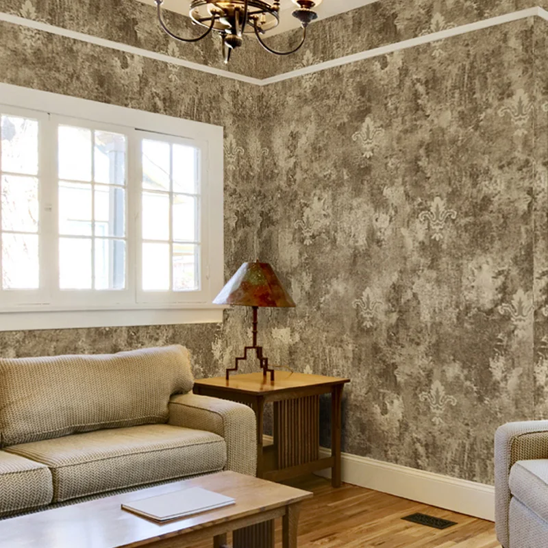 Рельефные обои из нетканного материала 10 м однотонные для гостиной дивана