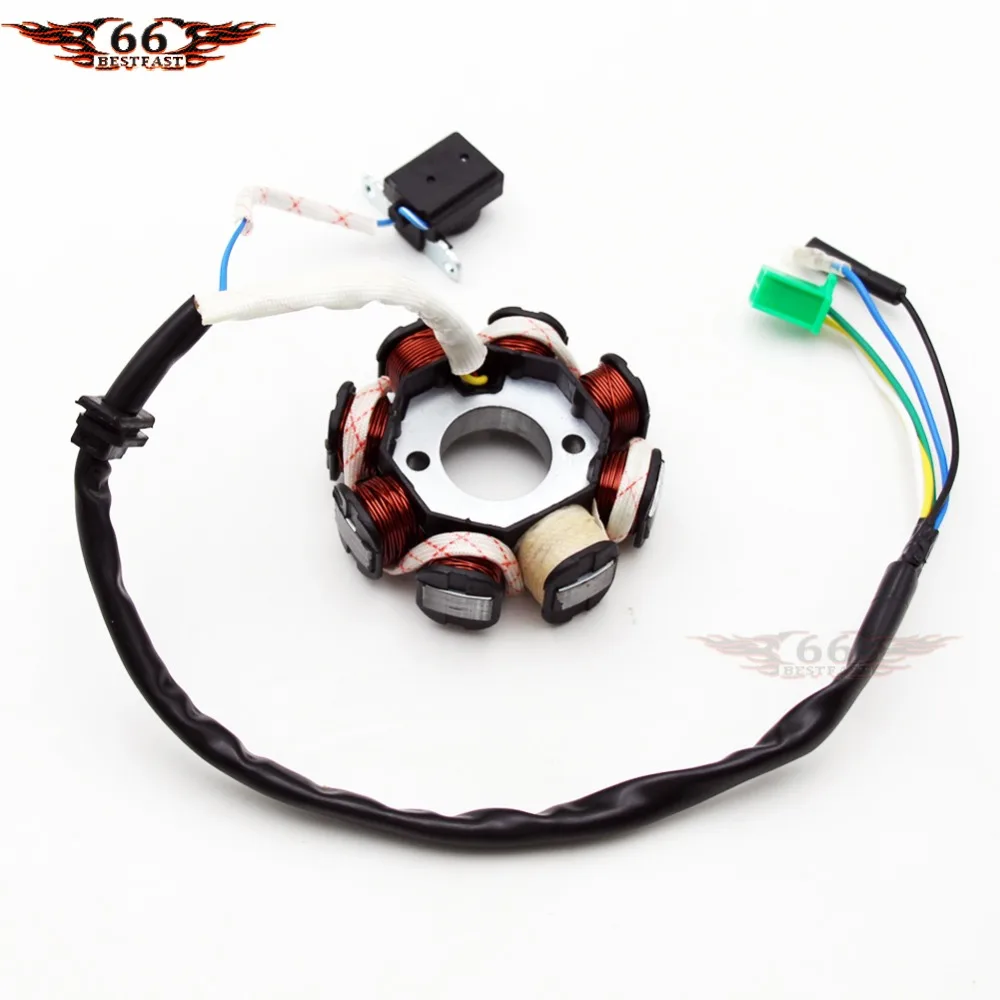Статор 8 Катушек GY6 125 куб. См 150cc Скутер ATV GO KART ROKETA TAOTAO BMX COOSTER SUNL JCL Новый |