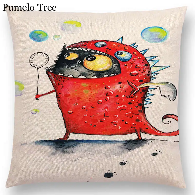 Забавные акварельные большие маленькие глаза милые животные Кошка Сова фантазия