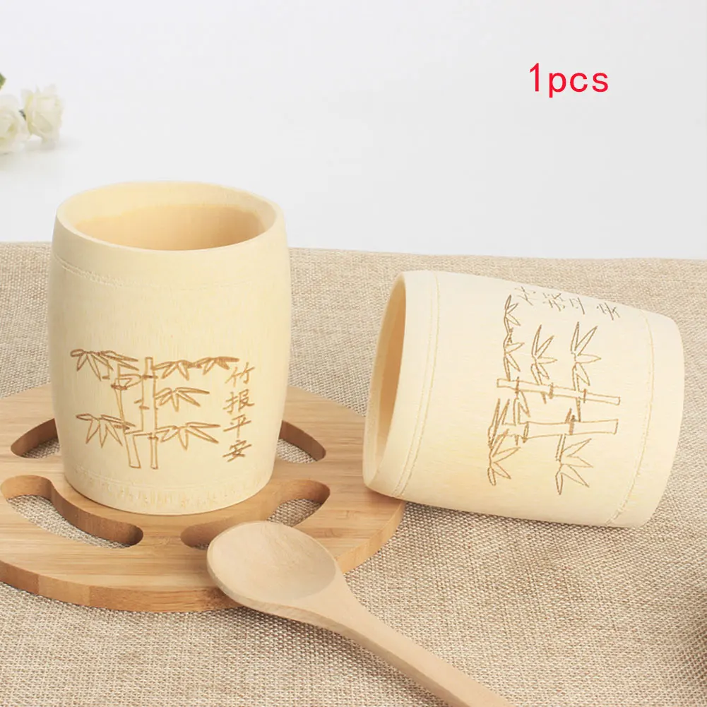 Зеленый натуральный чистый ручной работы из бамбука чашка для воды кольца