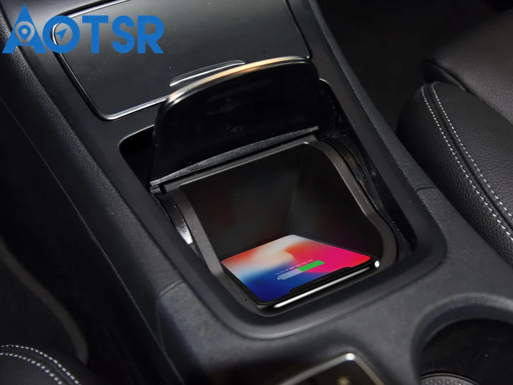 Автомобильное зарядное устройство Aotsr QI для Mercedes Benz GLA/A Series 2015 2018 быстрая
