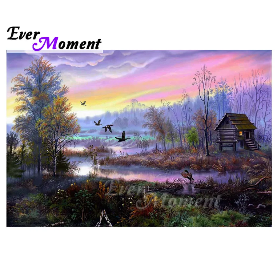 Алмазная живопись Ever Instant 5D картина сделай сам стразы мозаика пейзаж дерево птица