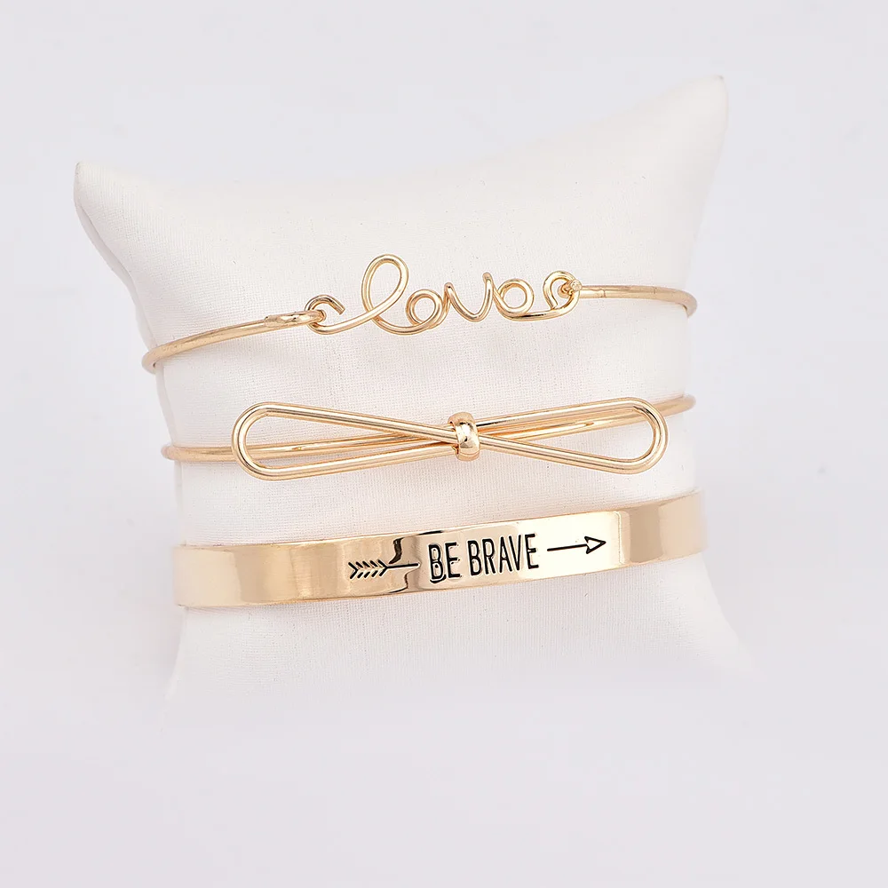 Новые модные ювелирные изделия с узлом love be brave манжеты браслет набор подарок для