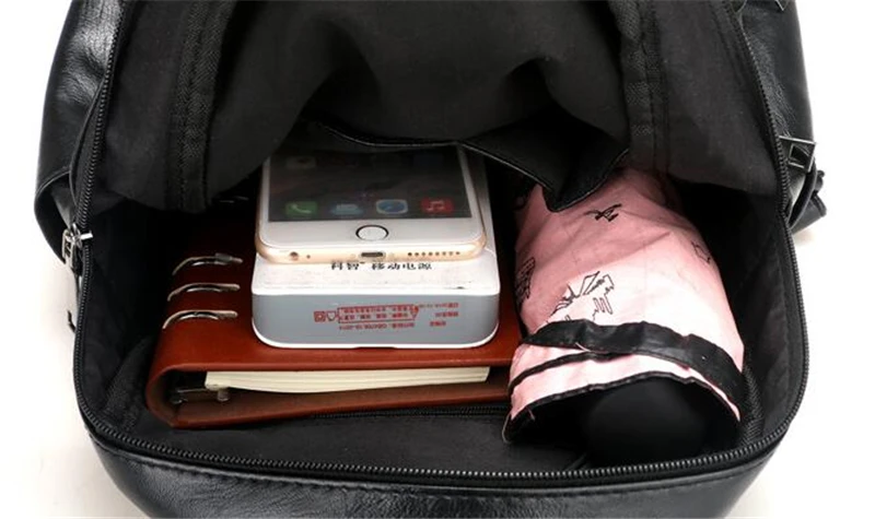 Женский рюкзак из искусственной кожи с кисточками, вместительные сумки для школьниц, дорожные сумки высокого качества, женский простой рюкзак, черный рюкзак