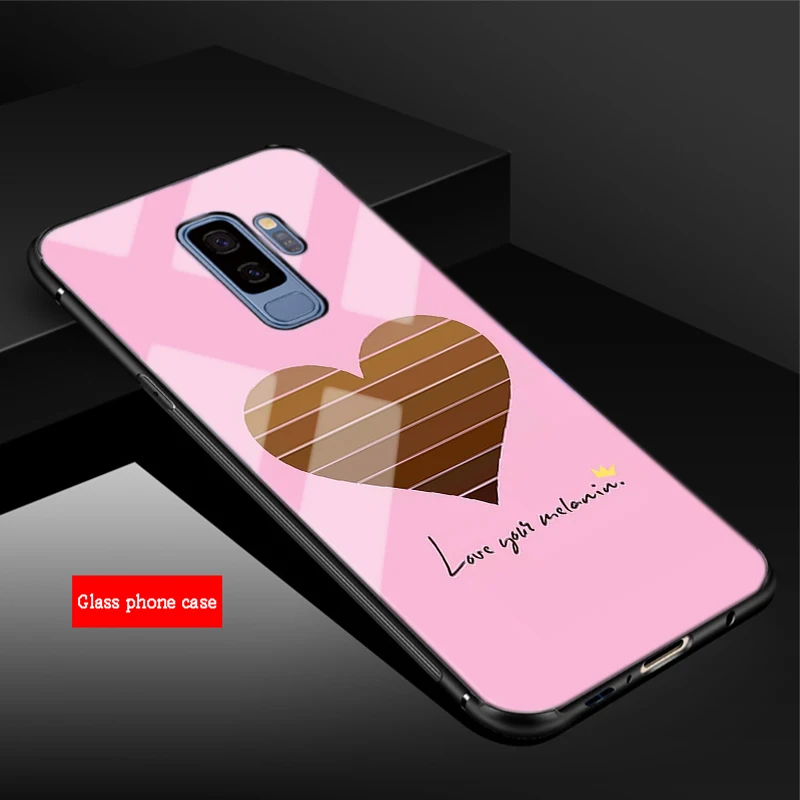 Чехол из закаленного стекла Melanin Poppin Aba для Samsung Galaxy A6 A6S A8 A8S J6 J8 2018 S8 S9 S10 PLUS NOTE 8 9 |