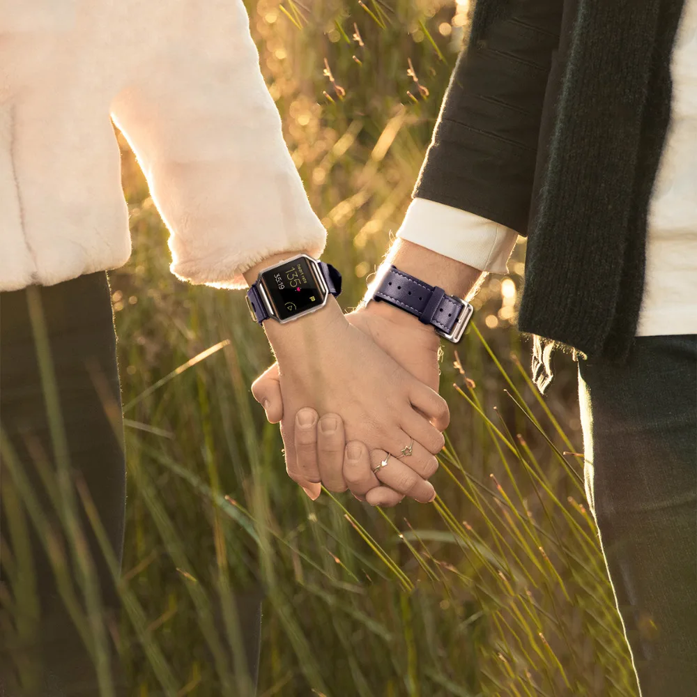 Ремешок кожаный для Fitbit Blaze маленький большой полый ремешок Смарт фитнес часы